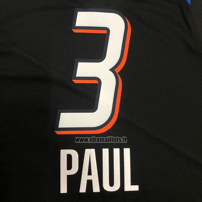 Maillot Oklahoma City Thunder Chris Paul NO 3 Ville 2020-21 Noir